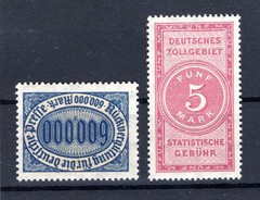 Dr. Weimar Tax Stamp Statistical Fee 5Mk And 600000Mk ** Mnh Post Fresh (808)