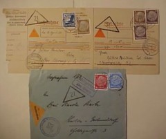 GERMAN COD TRIANGLE C1936-1940 ONE FRONT ONLY & 2 PUNCHED CARDS