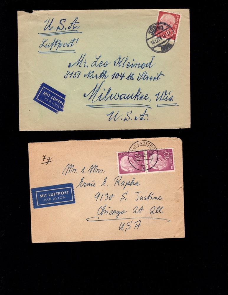 Germany Heuss Mini SEVEN COVERS Collection 1957 – 1960 Many Rate Combos 4q