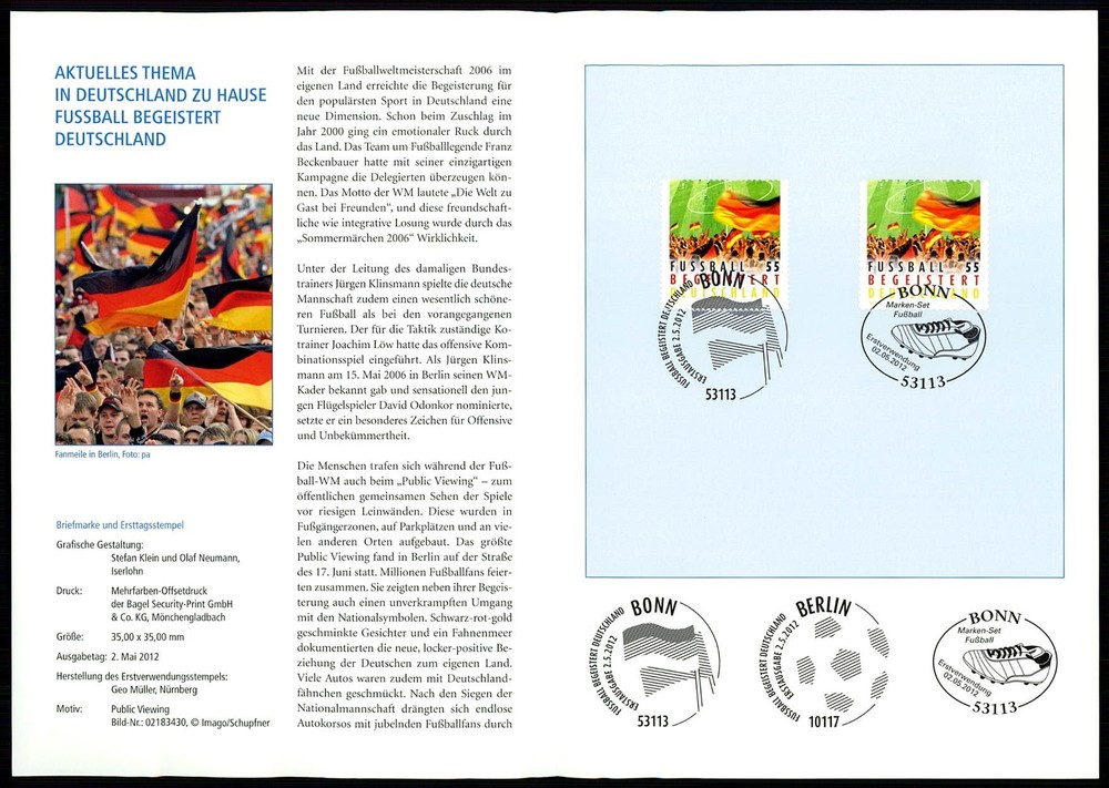 GERMANY FOLDER 2012/18 SPORT FUSSBALL BEGEISTERT FANS SOCCER FOOTBALL