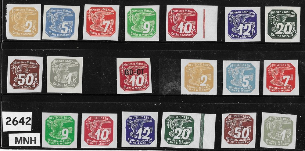 MNH stamp sets 1939 1940 & 1943 Newspaper German Occupation of BaM WWII #2642