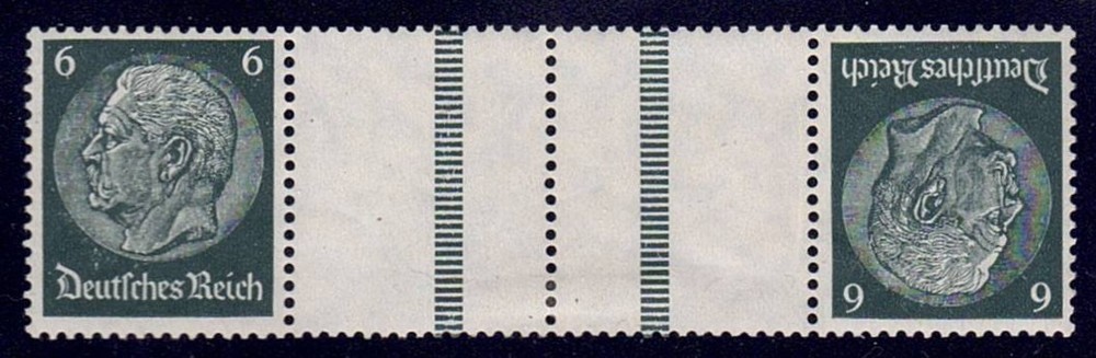 Germany – 1939 ZMiNr KZ 22.4, 6pf Hindenburg, tête-bêche gutter pair, MH-MNH