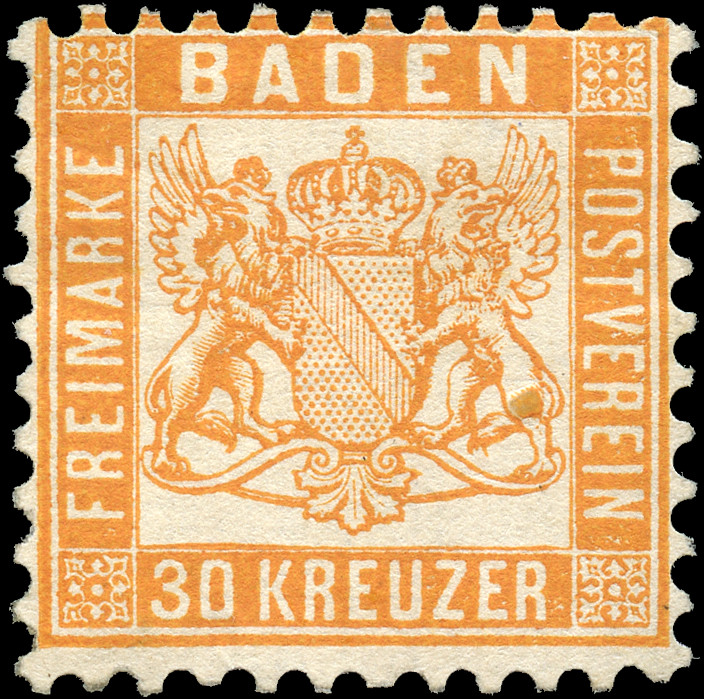 Baden German State Scott #25 MNG F Stamp