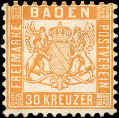 Baden German State Scott #25 MNG F Stamp