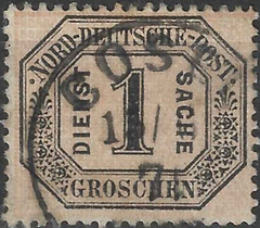 Germany Stamp North German Confederation SC# O6 1k blk & gry Official Stamp