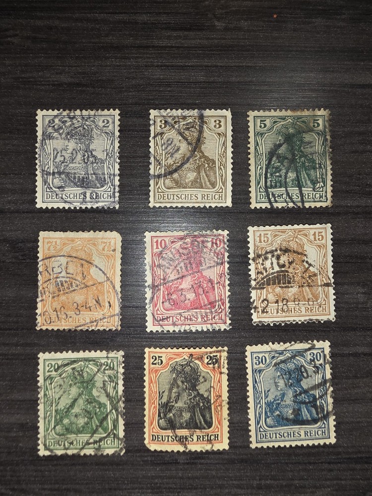Set of Vintage Unique German Stamps from 1901 – 1910!!