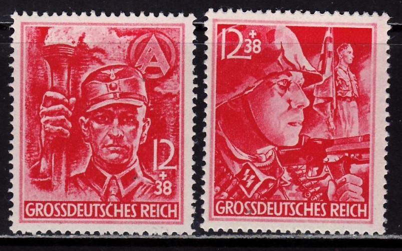 THIRD REICH 1945 Mi. #909-910 mint SA/SS Stormtroopers stamp set!