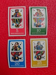 Stamps DDR 1967, Michel 1298-1301, German Playing Cards, MNH