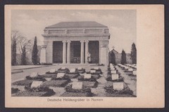 GERMANY 1916, Field postcard, German graves in Namen Namur Belgium, WWI