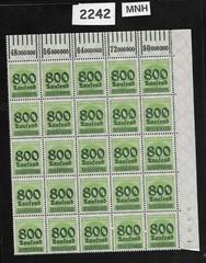 MNH stamp block Overprint 800K over 1000Mk Sc #268 German Republic 1923 #2242