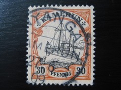 KAMERUN GERMAN COLONY Mi. #12 used Kaiser Yacht stamp w/ Nyanga cancel!