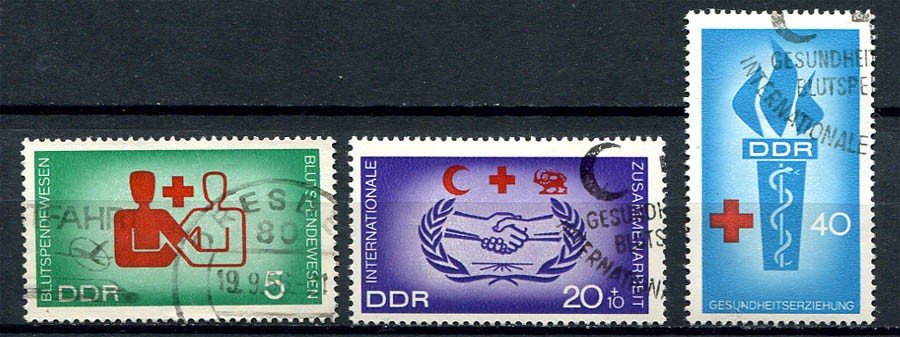 Germany – DDR : Blood donation set from 1966 – used / CTO