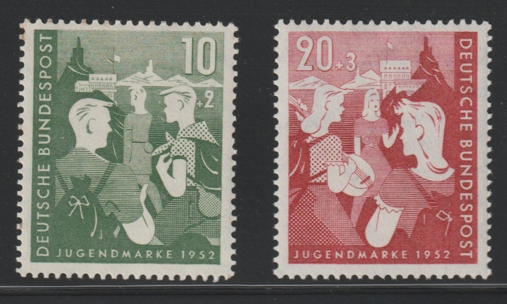 Germany 1952 Sc # B 325-26 Semi postal MNH OG