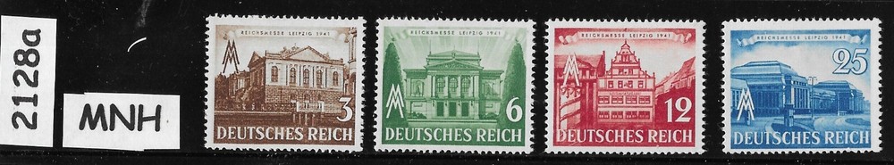 MH stamp set Sc 498-501 Third Reich Germany 1941 Leipzig Spring Fair #2128a
