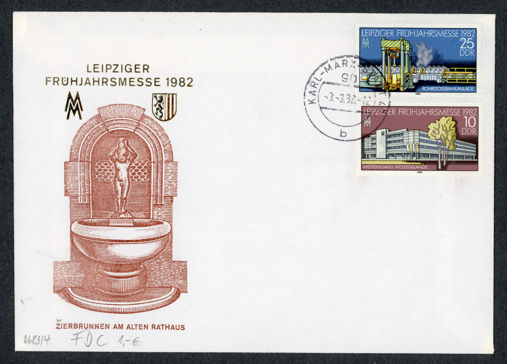 GDR DDR FDC 1982 Leipzig Spring Fair Karl-Marx-Stadt #2247 #2248