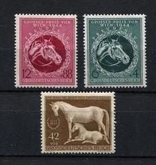 German Reich WW II : Horse race semi-postals stamps from 1944 – mint