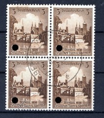 DR-3.Reich 665 Unused Stamp Block Of 4 Canceled (GA2015