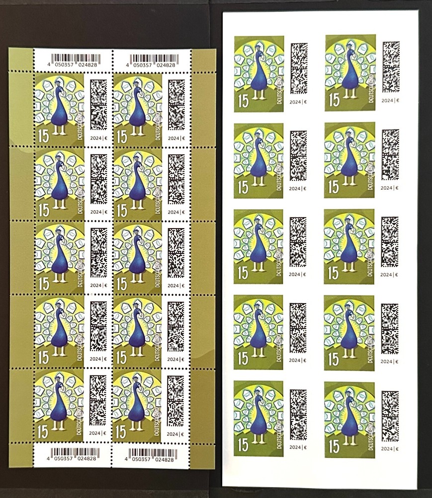 BRD NEUAUSGABE AUGUST 2024 BRIEFPFAU 0,15€ Mi. 3843/3849 BOGEN MARKENSET FB 137