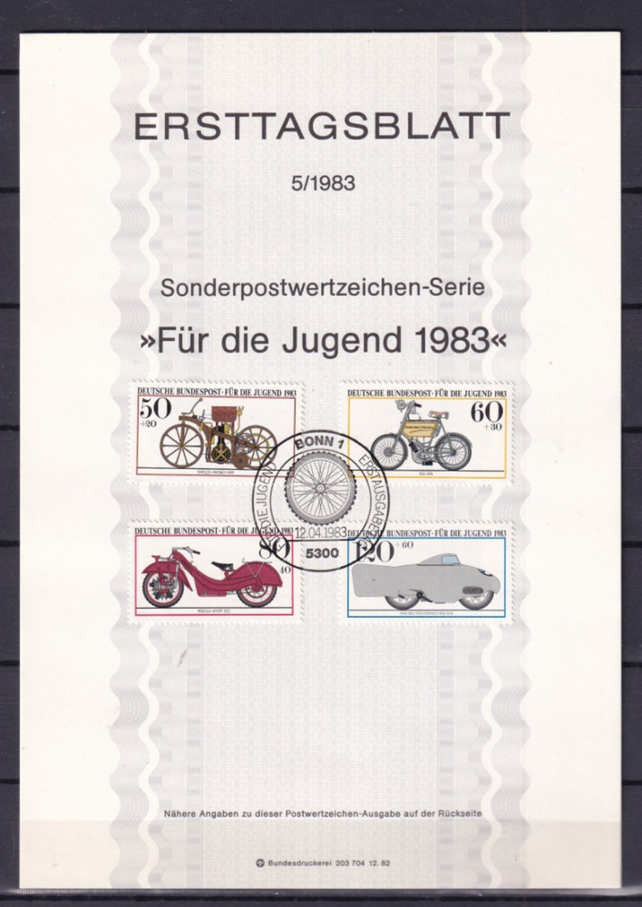 Bundesrepublik ETB 1168-71 Scott B605-8 Automobiles