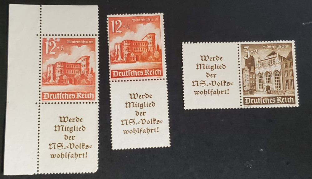 Germany, small lot of 1940 Winterhelp semi postals with advertising