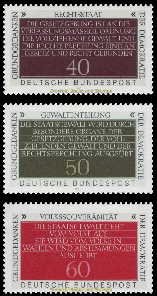EBS Germany 1981 – Democracy (I) – Michel 1105-1107 – MNH**