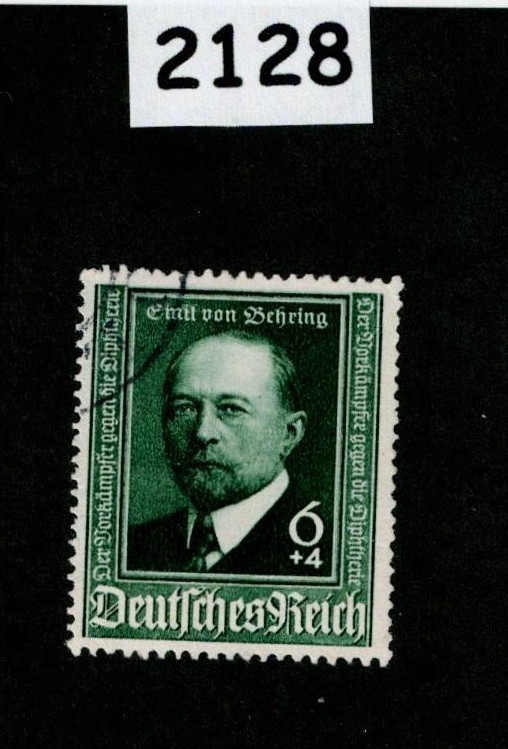Used stamp Scott B186 1940 Dr. Emil von Behring WWII Germany #2128
