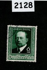 Used stamp Scott B186 1940 Dr. Emil von Behring WWII Germany #2128