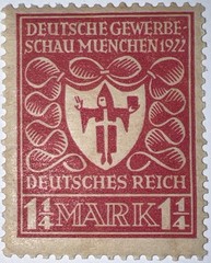 Travelstamps: Germany Stamp Sc# 212/ Mi 199 Sg 118 Arms of Munich 1 1/4m Mognh