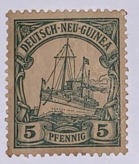 Travelstamps: GERMAN NEW GUINEA STAMPS Kaiser’s Yacht, Mint OG NH 5 Pfennig