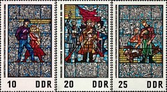 DDR #Mi1346-Mi1348 MNH 1968 Sachsenhausen Nazi Camp Stained Glass WWII [987-989]