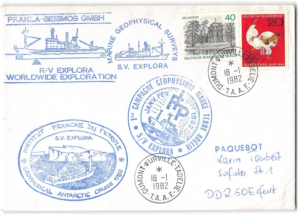 Germany to DDR, Antarctic Exploration, paquetbot, 1982