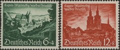 Stamp Germany Mi 748-9 Sc B174-5 1940 WWII Fascism Eupen Malmedy Belgium MH