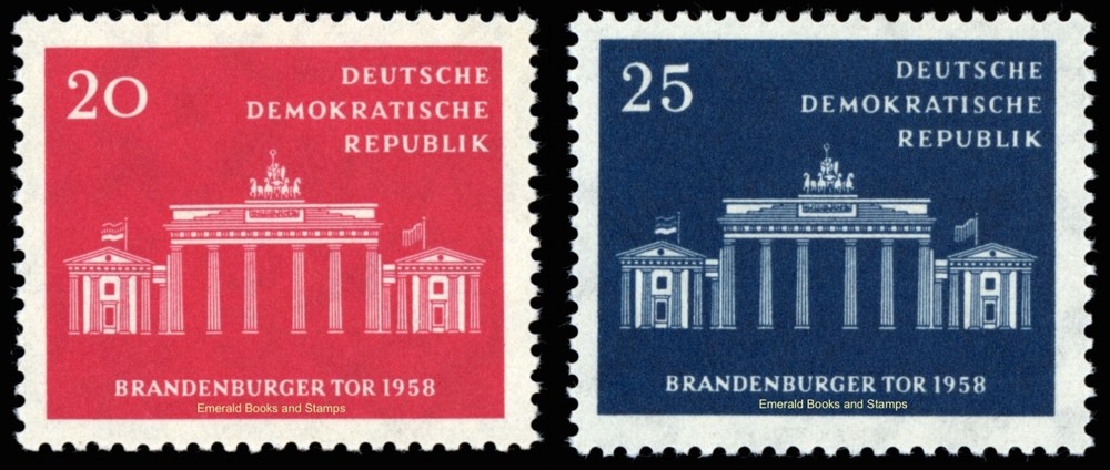 EBS East Germany DDR 1958 – Brandenburg Gate Restored – Michel 665-666 – MNH**