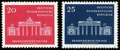 EBS East Germany DDR 1958 – Brandenburg Gate Restored – Michel 665-666 – MNH**