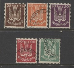 1922 Germany 25 – 80 Pfennig Air Mail issues watermark Network used, $ 138.00