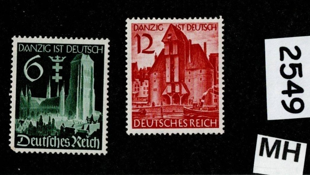MH stamp set Sc 492-493 / 1939 Third Reich Germany Unification of Danzig #2549