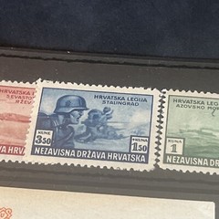 WW2 WWII German SS Croatia Croatian Freikorps Stamp Set Lot Complete Set