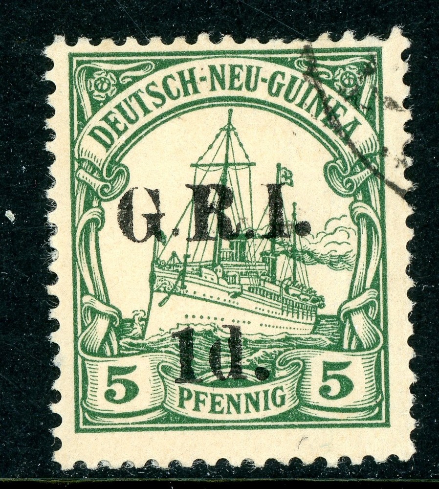 New Britain Germany 1916 New Guinea GRI 1p/5pf OP Yacht Scott #17 VFU Y82