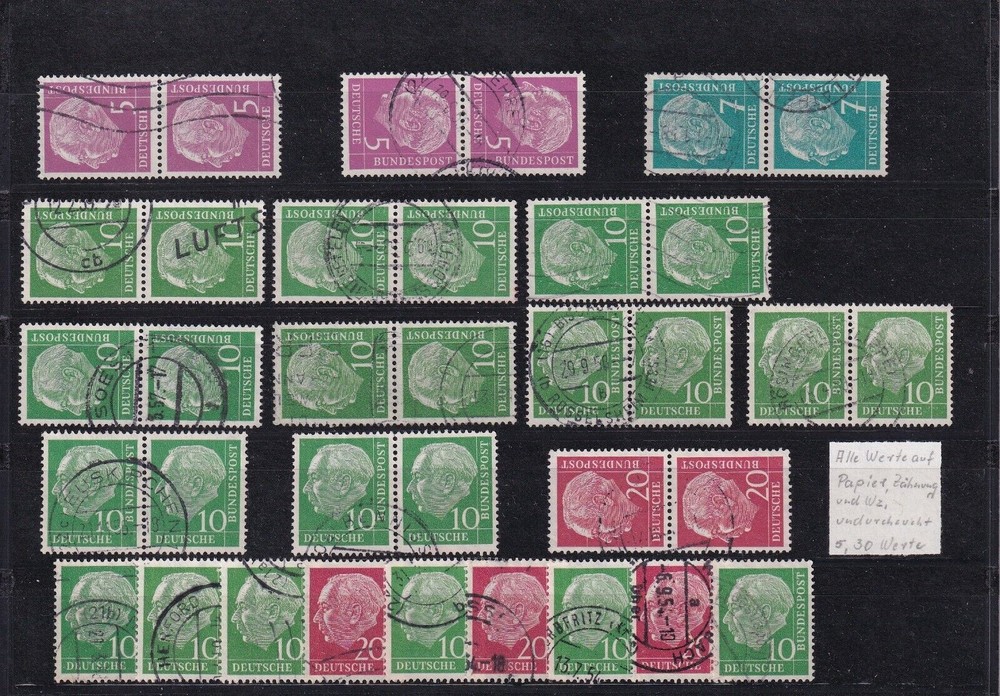 SA13S Germany 1954 Professor Dr. Th. Heuss used stamps