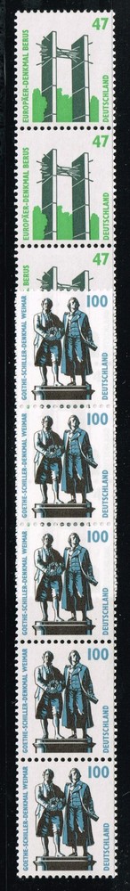 Germany Scott 1841,4,6,7,9 (5) coil strips of 5 MNH