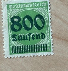 Deutsches Reich/German empire, 3 overpints of 800 thousand on 200, 400, 500 MNH