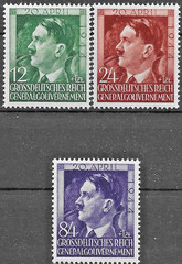 Germany, Occupation of Poland Hitler’s Birthday Mi # 101-103 MNH 1943 **