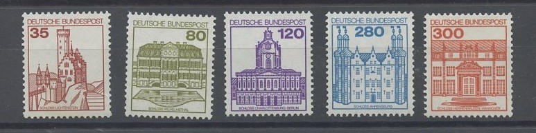 Germany Federal Republic 1982 Michel 1139-1143 Coil Stamps w/ Control Number MNH
