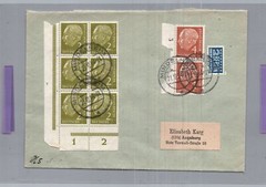 Federal Heuss with unit corner edge and number letter Mindelheim to Augsburg …