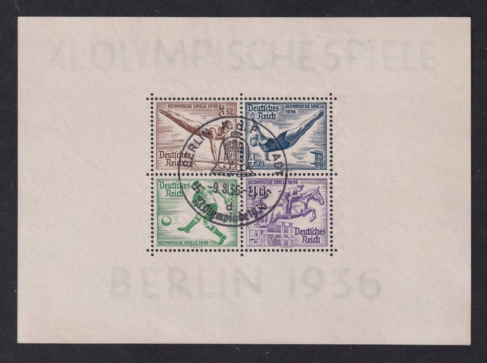 GERMANY 1936 Olympics Miniature Sheet SG MS613a(a) Used (CV £110)