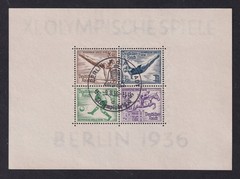 GERMANY 1936 Olympics Miniature Sheet SG MS613a(a) Used (CV £110)