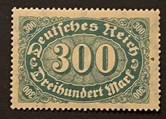 Travelstamps: 1922 Germany Stamps Deutsches Reich 300 Mark Mi. Nr. 249, MNH