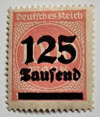 Germany VINTAGE „THIRD REICH“ Overprint, 125 Tausand/1000 Marks, Mint, MNH!