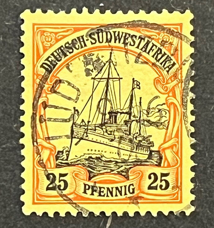 Travelstamps: GERMANY SOUTH WEST AFRICA STAMPS 25pf Kaiser’s Yacht Used Unwmk