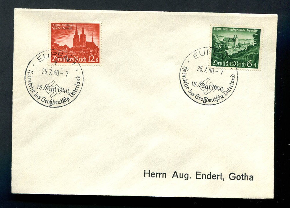 German Reich WW II : Eupen Malmedy First Day Cover from 1940 – sent !